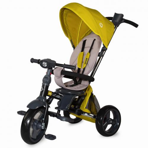 Tricikl VELO 4u1, Coccolle, sa tendom, Yellow