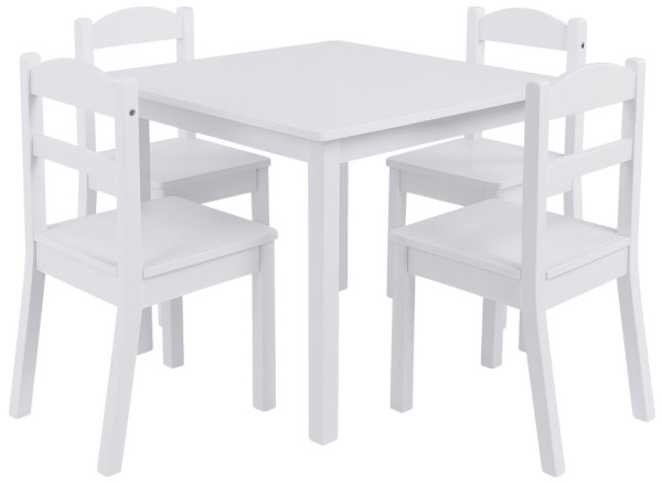 Deciji sto sa 4 stolice set BELI, Kinder Home