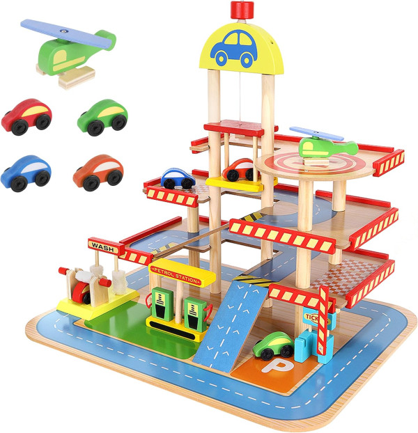 Parking deciji drveni sa vozilima, Kinder Home